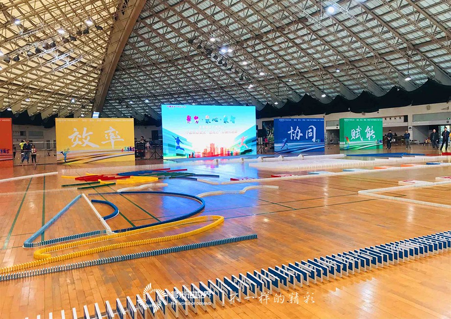 平安银行广州分行干部训练营三小时挑战45000枚多米诺骨牌